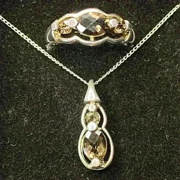 STERLING SILVER TEARDROP NECKLACE & RING SET
Sterling .925 - Picture 1 of 16